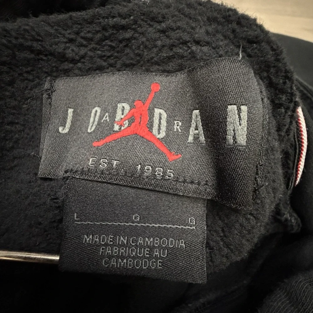 Air Jordan Essentials Baseline Fleece Hoodie Mens Size L Black FD7545-013